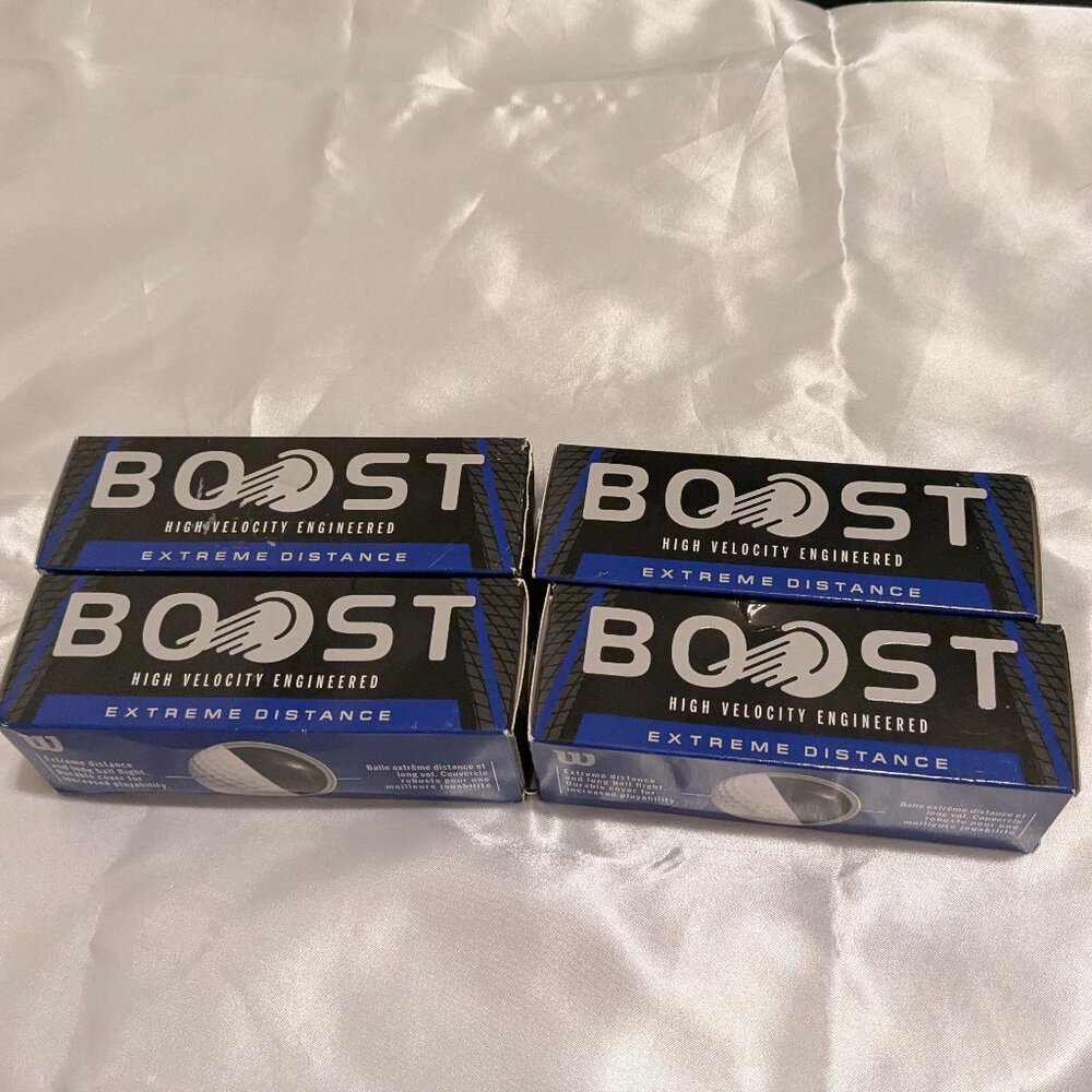 Bundle of Wilson Boost high velocity extreme distance golf balls- 4 boxes